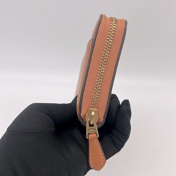 Coach Accordion Zip Wallet Brass/Faded Orange - Picture 4 of 16